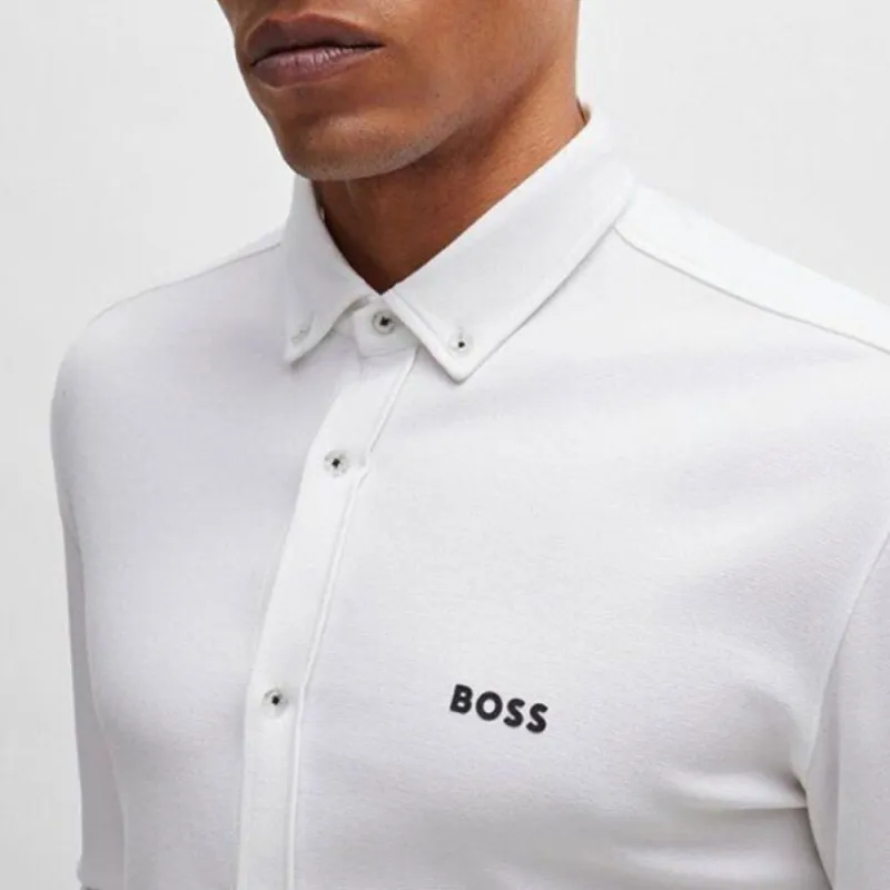 HUGO BOSS Logo Embossed Long Sleeved Shirt-4