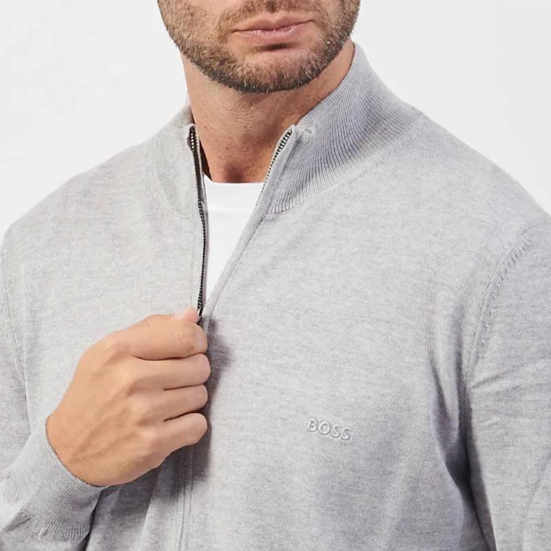 HUGO BOSS Logo Embroidered Zipped Knit Cardigan-3
