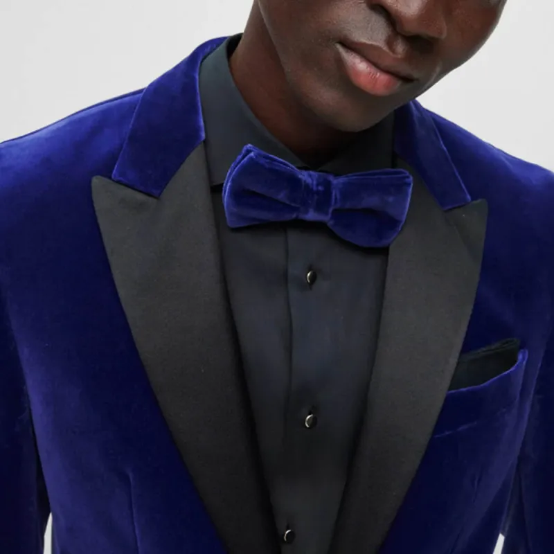 HUGO BOSS Slim-Fit Tuxedo Jacket In Pure-Cotton Velvet Jackets Coats Men's Dark Blue-4