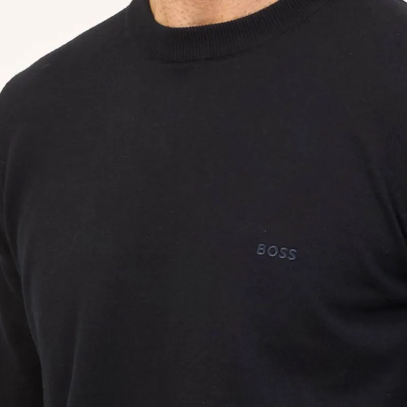 HUGO BOSS Logo Embroidered Crewneck Jumper-4