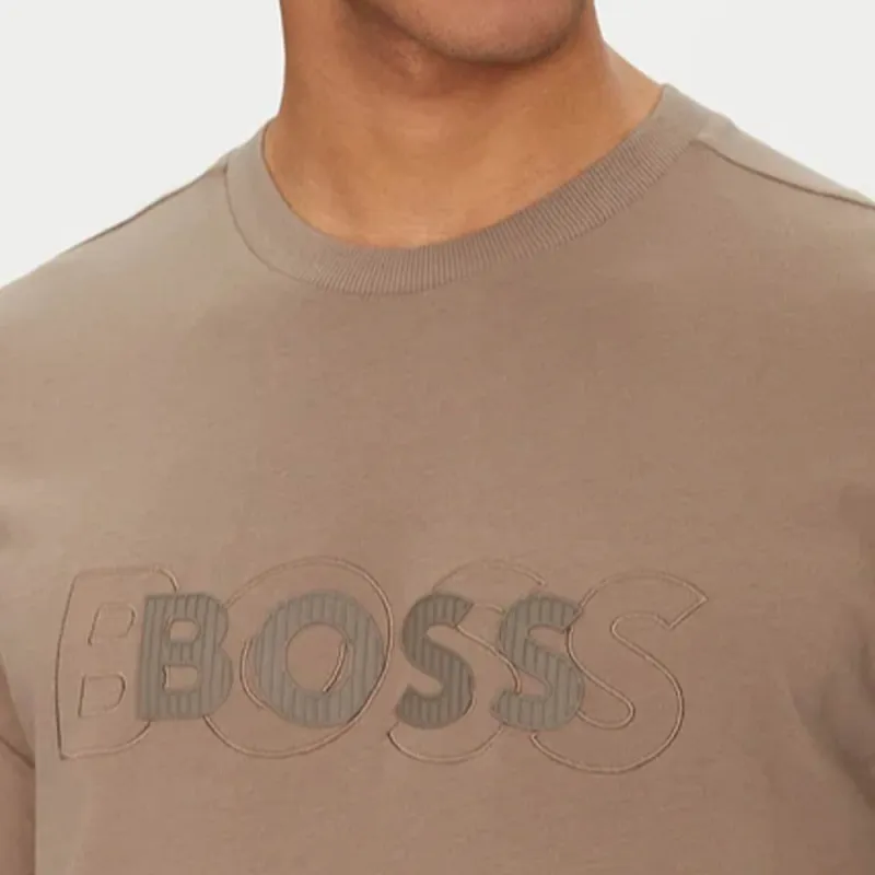 HUGO BOSS Logo embroidered T shirt-4