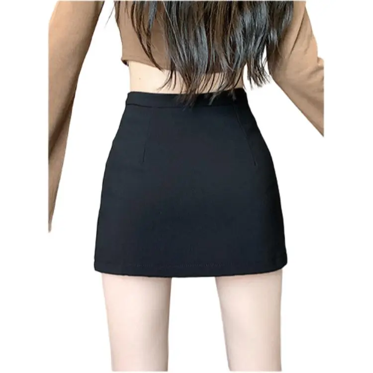 Si Bei'er Casual Short Skirts Women's Black-1