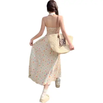 SUSANSAN Slip Dress Women's Multicolor Polka Dot