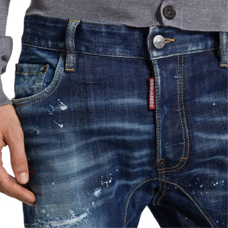 DSQUARED 2 Paint Splatter Distressed Skinny Jeans-4