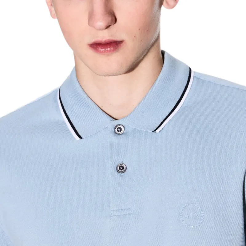 ARMANI EXCHANGEAE Polo Shirt Men's Light Blue-4