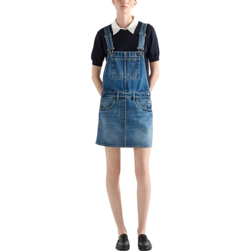 PRADA Denim Bib Mini dress-1