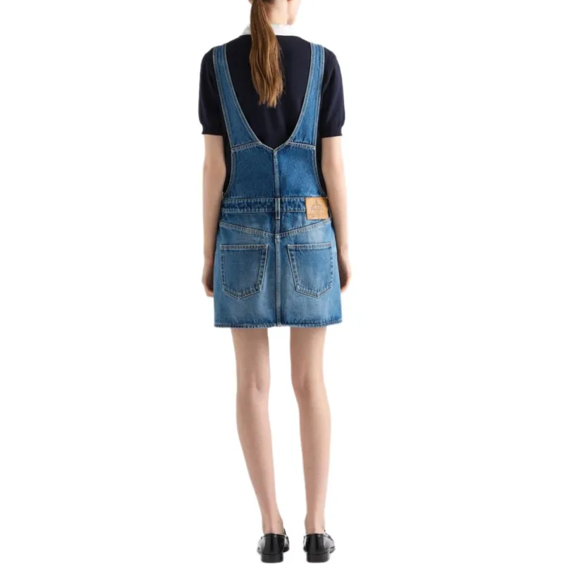 PRADA Denim Bib Mini dress-2