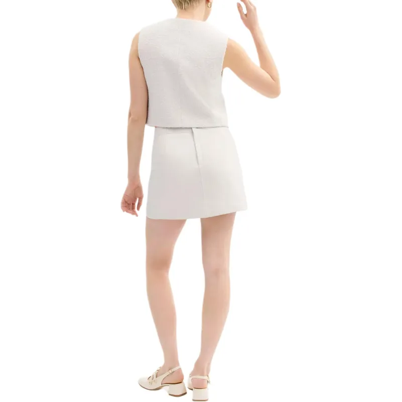 COACH Heritage Leather Short Skirts Women's White-2