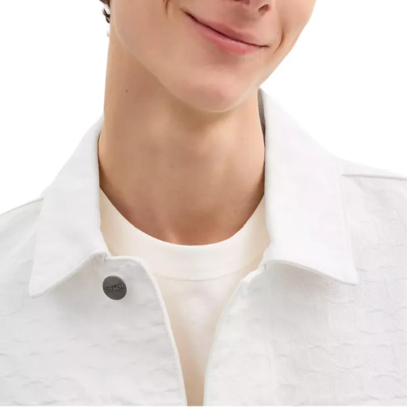 COACH Trucker Jackets & Coats Men's White-3