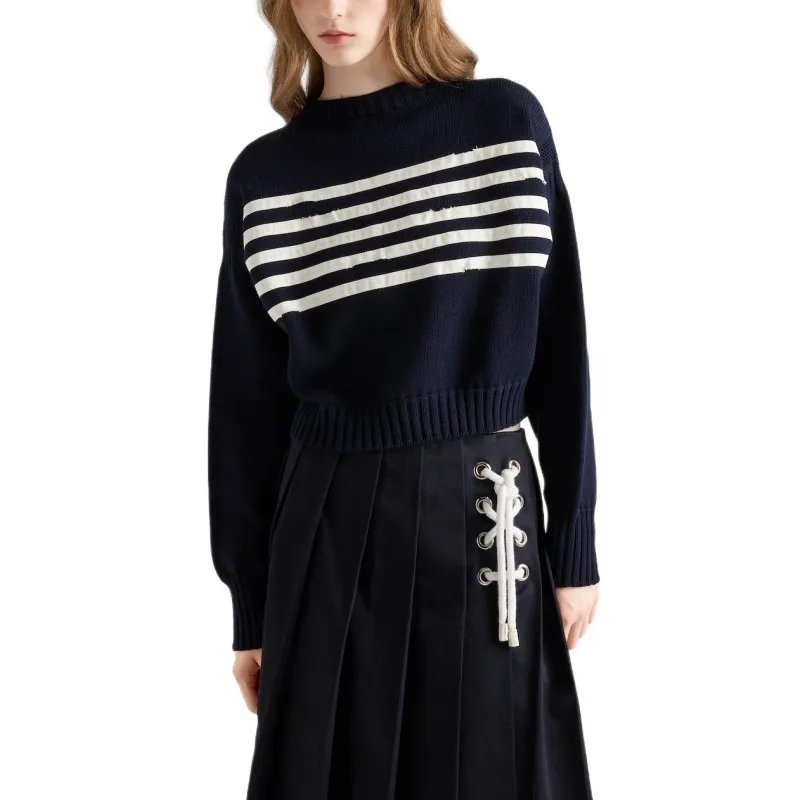 PRADA Striped Cotton Sweater-2