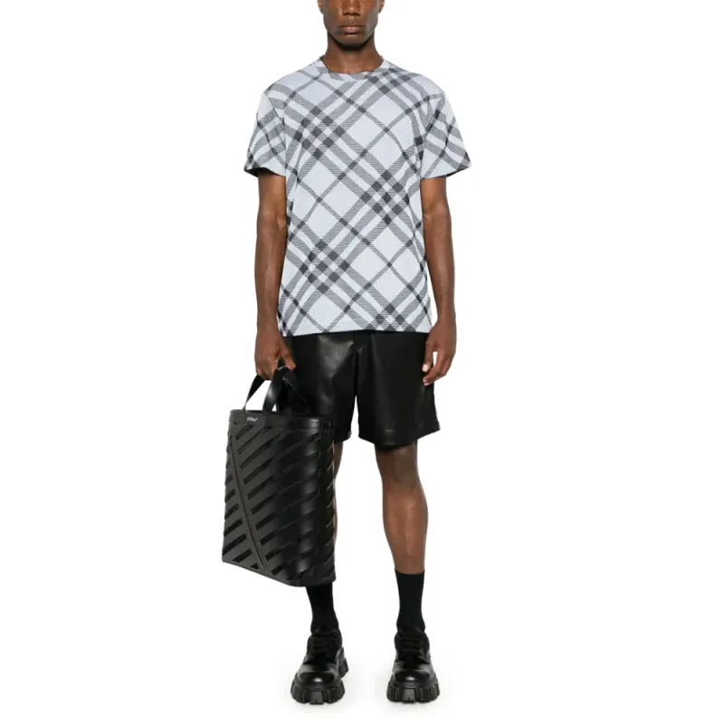 Burberry Check Printed Crewneck T Shirt-4