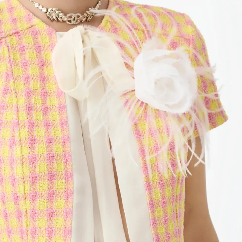 CHANEL 25S Spring Summer Collection Casual Short Skirts Women's Pink Yellow-3