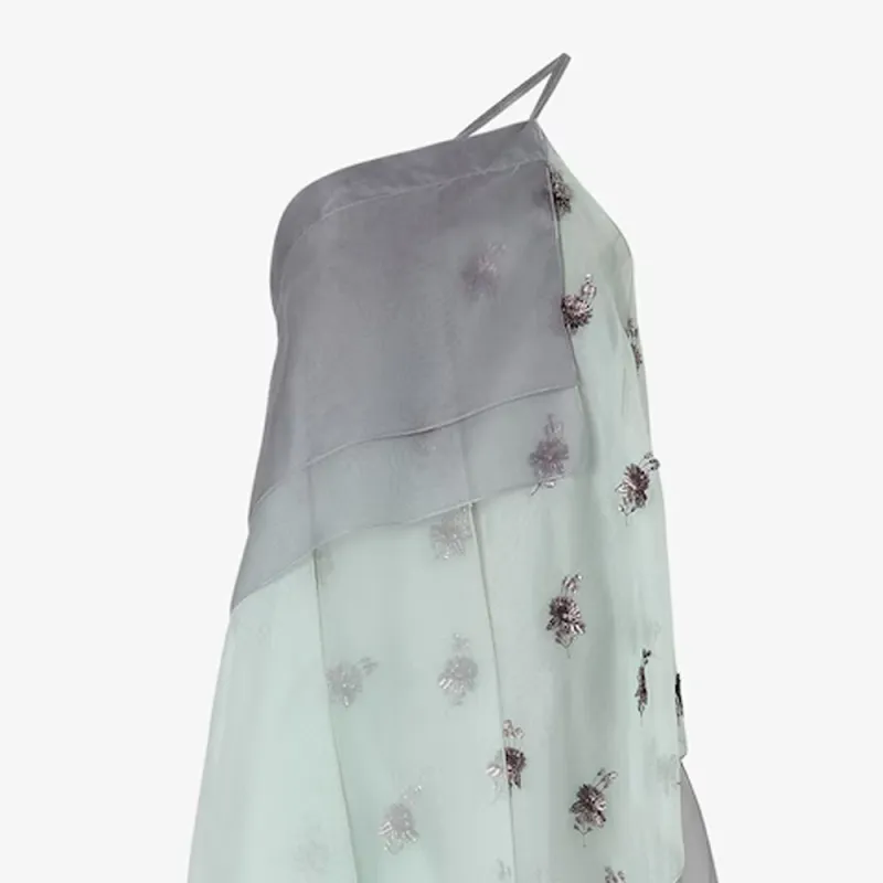 FENDI SS25 Slip Dress Women's Light Blue-4