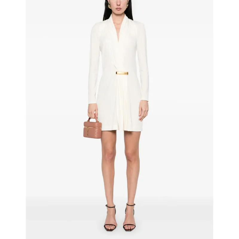 TOM FORD V Neck Draped Mini Dress-2