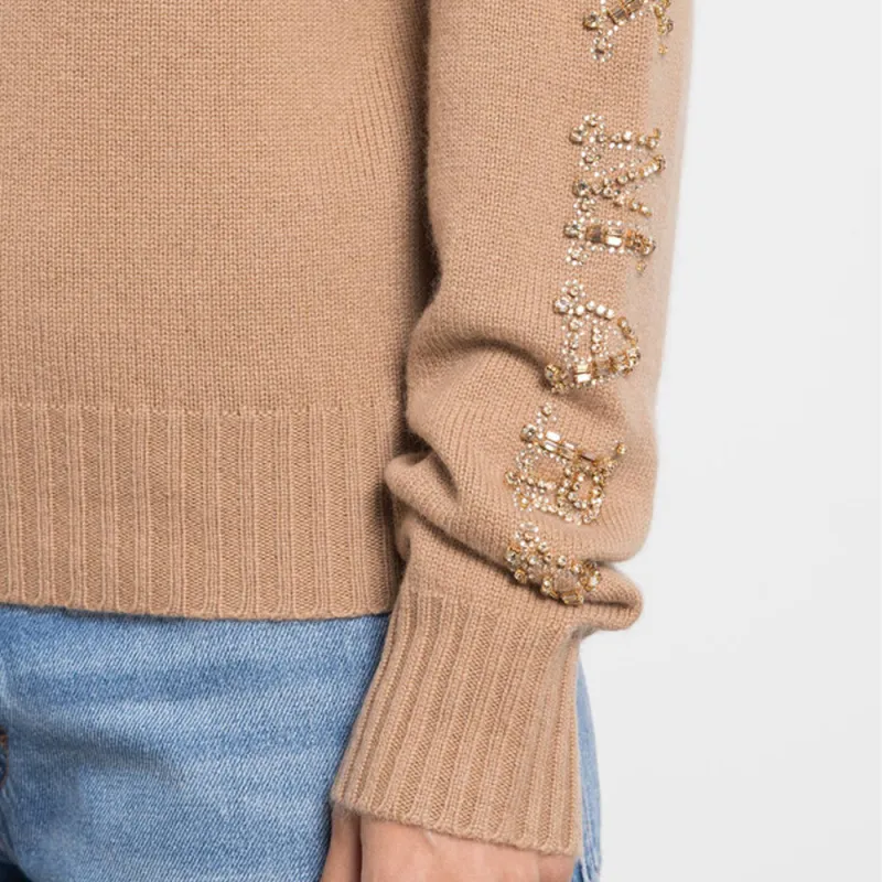 MaxMara Crystal embellished Knitted Hoodie-4