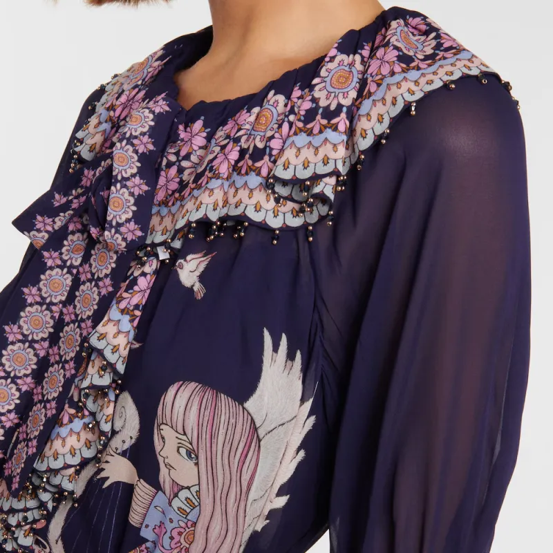 Zimmermann Long Sleeved Dress Women's Purple-3