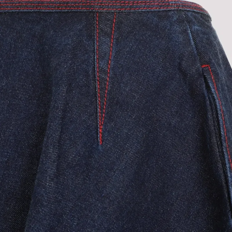 Alaia Asymmetrical Raw Denim Skirt-4