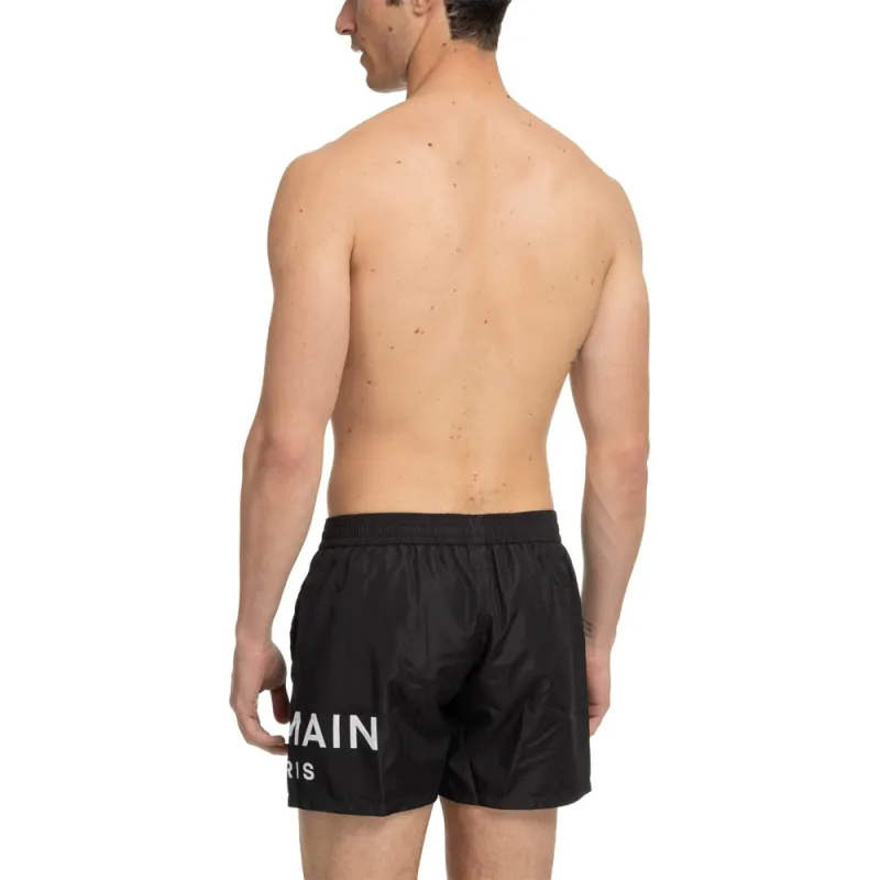 BALMAIN Logo print Swim Shorts-3