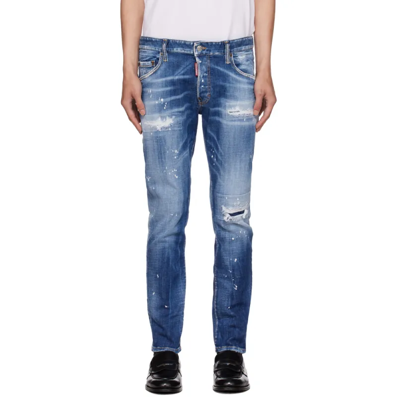 DSQUARED 2 Medium Corduroy Patches Washed Skater Jeans-2