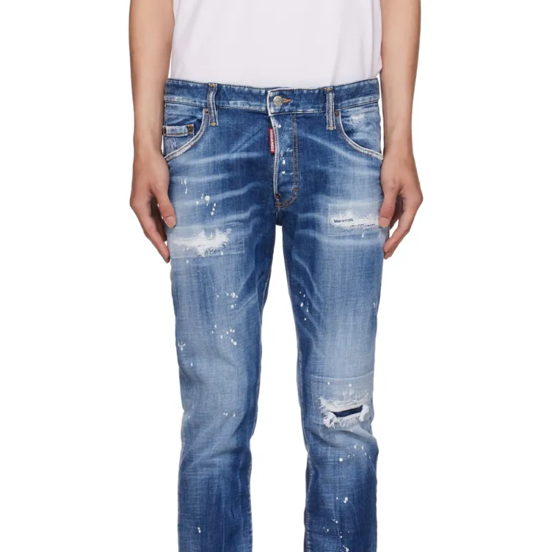 DSQUARED 2 Medium Corduroy Patches Washed Skater Jeans-3