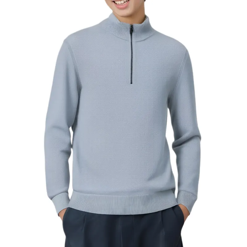 HUGO BOSS Zipped Cotton Sweater-4