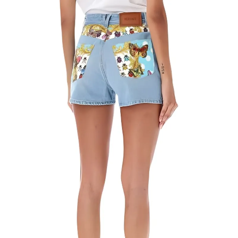 VERSACE Butterflies Denim Shorts-3