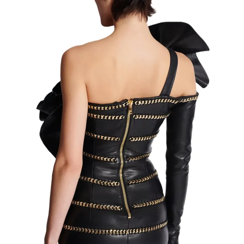 BALMAIN Long Sleeved Dress Women's Black-6