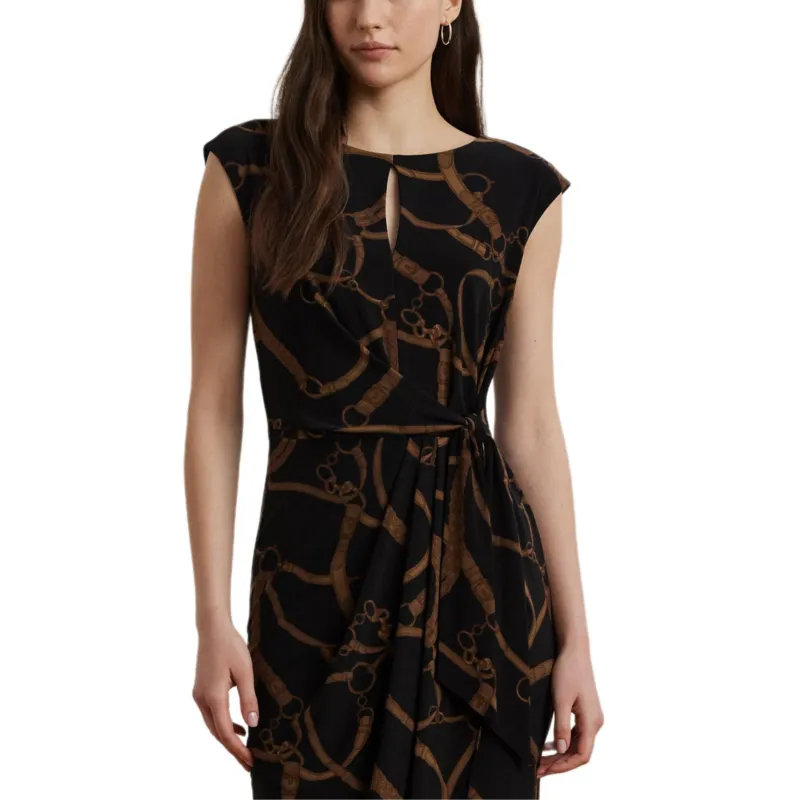Polo Ralph Lauren Short Sleeved Dress Women's Black Brown-3
