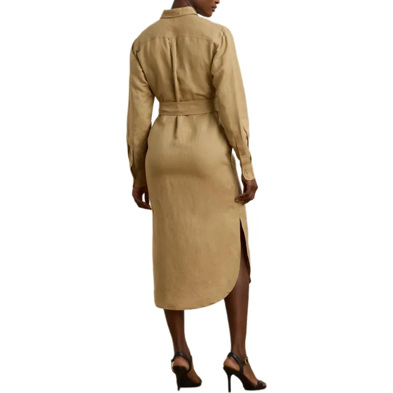 LAUREN RALPH LAUREN Long Sleeved Dress Women's Birch Brown-2