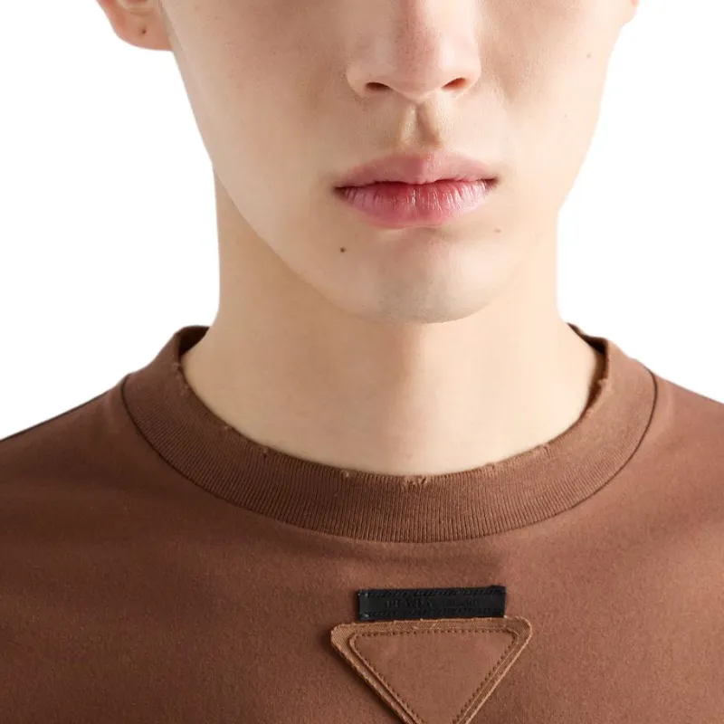 PRADA T Shirts Men Brown-4