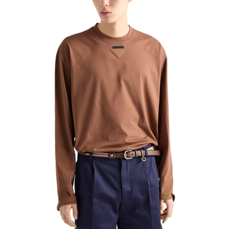 PRADA T Shirts Men Brown-3