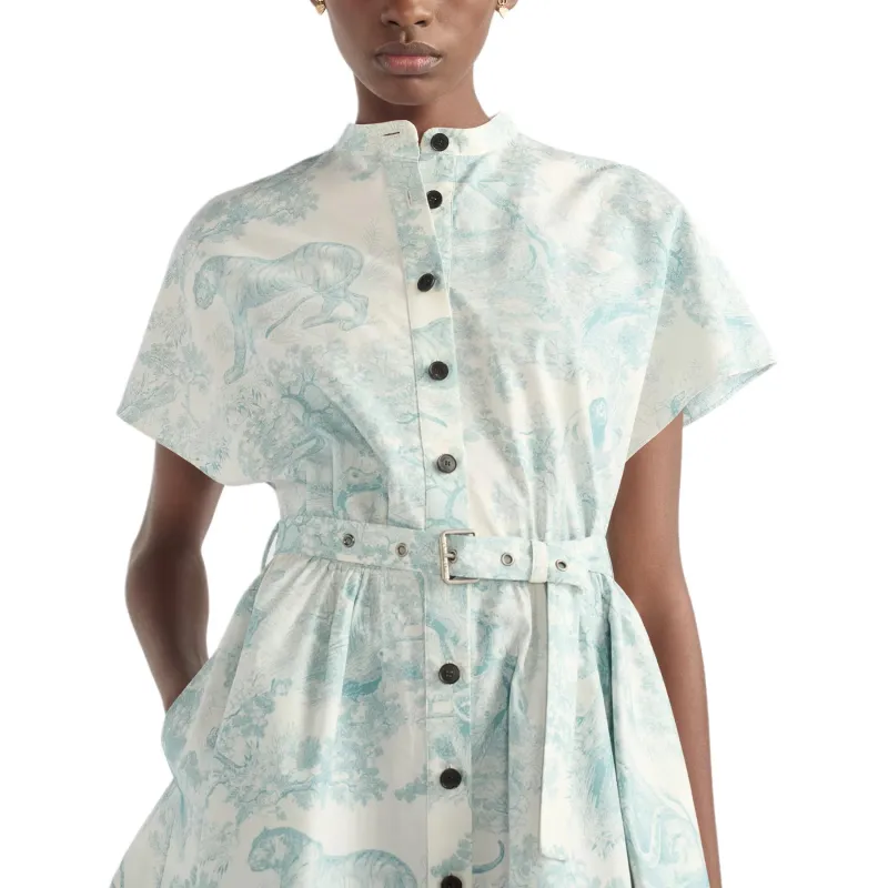 DIOR Dioriviera Short Sleeved Dress Women's Lily Of The Valley Green-4