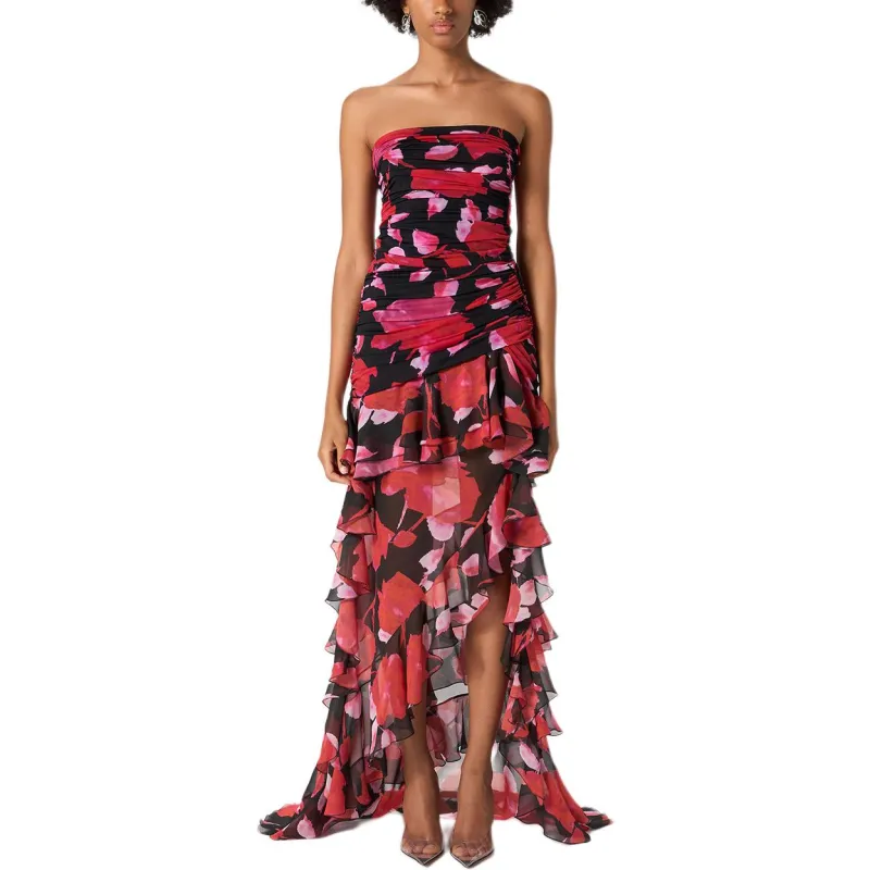Blumarine Floral print Ruffled Maxi Dress-1