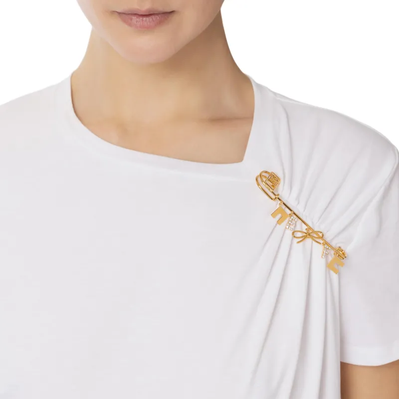Elisabetta Franchi Jewel Pin Jersey T Shirt-3