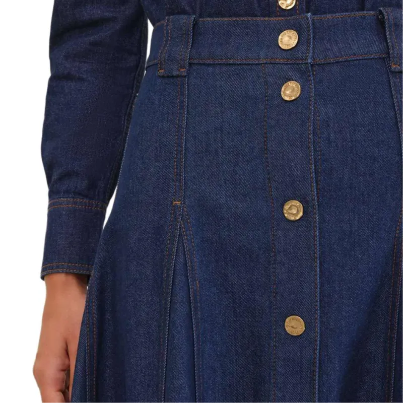 Zimmermann SS25 Denim Long Skirts Women's Blue-5