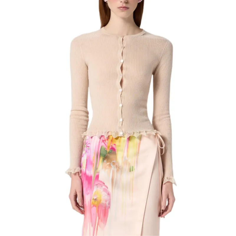 Blumarine Ruffled trim Cardigan-2