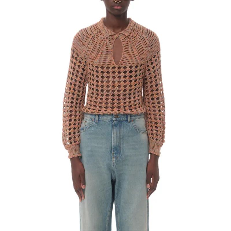 Valentino Perforated Knitted Shirt-1
