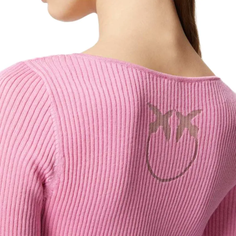 PINKO Ribbed Cropped Cardigan-5