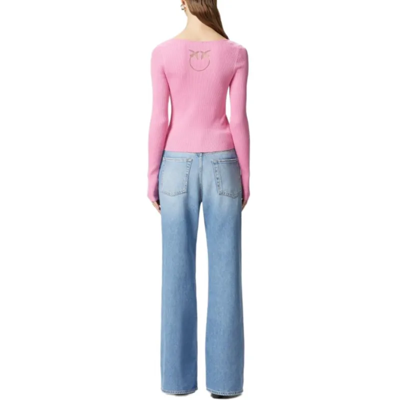 PINKO Ribbed Cropped Cardigan-3