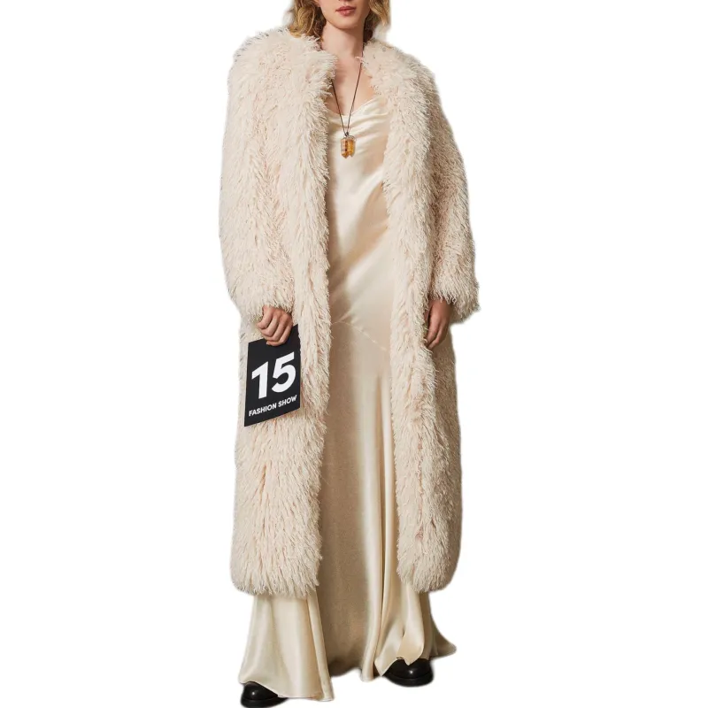 Twinset Faux fur Long Coat-1