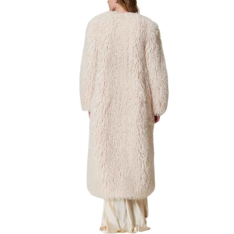 Twinset Faux fur Long Coat-4
