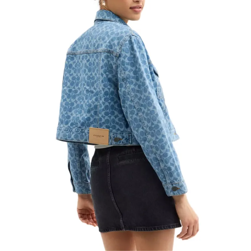 COACH Denim Jacket Women's Blue-2