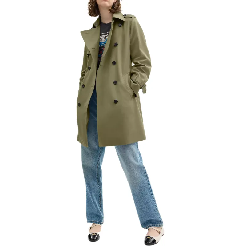 COACH SS25 Trench Coat Women's Green-1