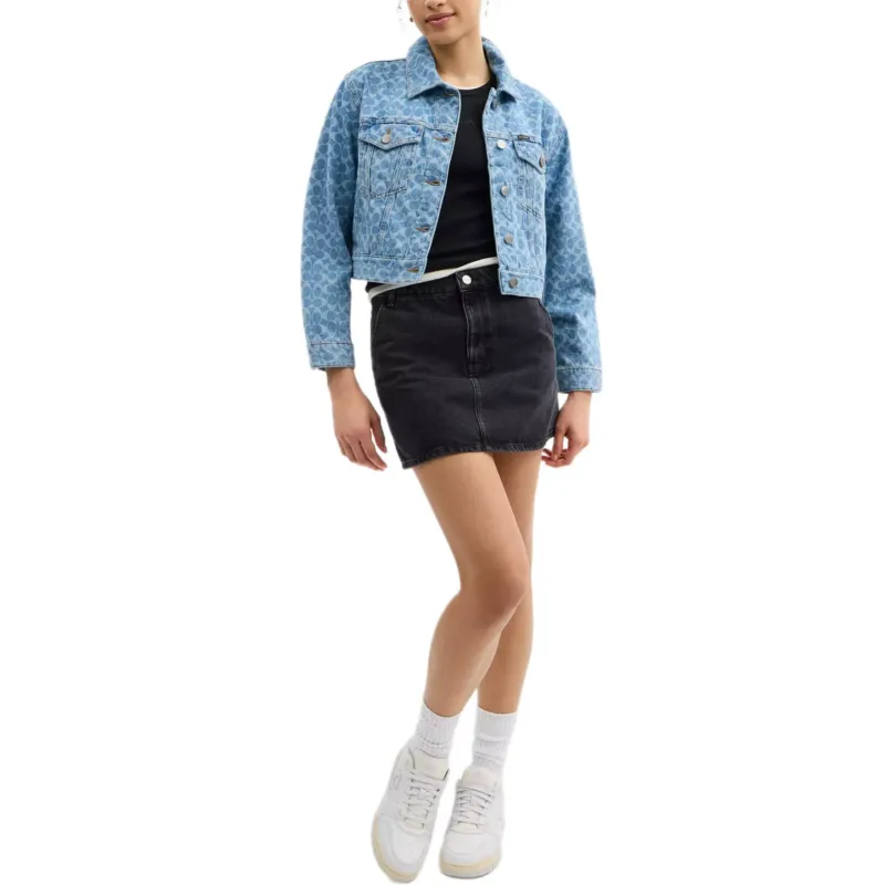 COACH Denim Jacket Women's Blue-1