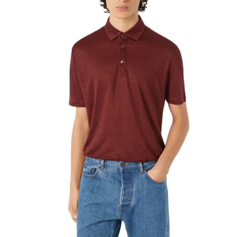 Loro Piana SS25 Polo Shirt Men's Dark Chestnut-2