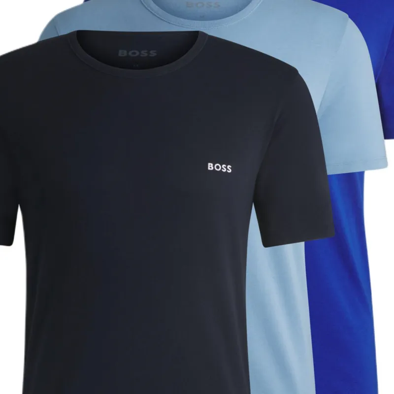 HUGO BOSS T Shirt Men's 3 Pack Gray+Dark Blue+Light Blue-5
