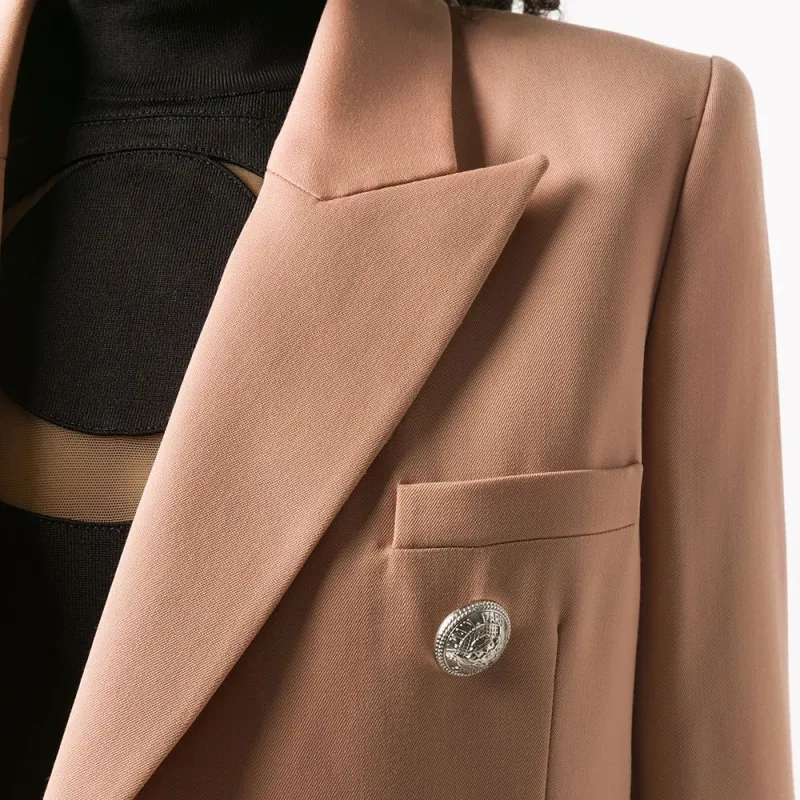 BALMAIN Business Suit Coat Women's Pink-4