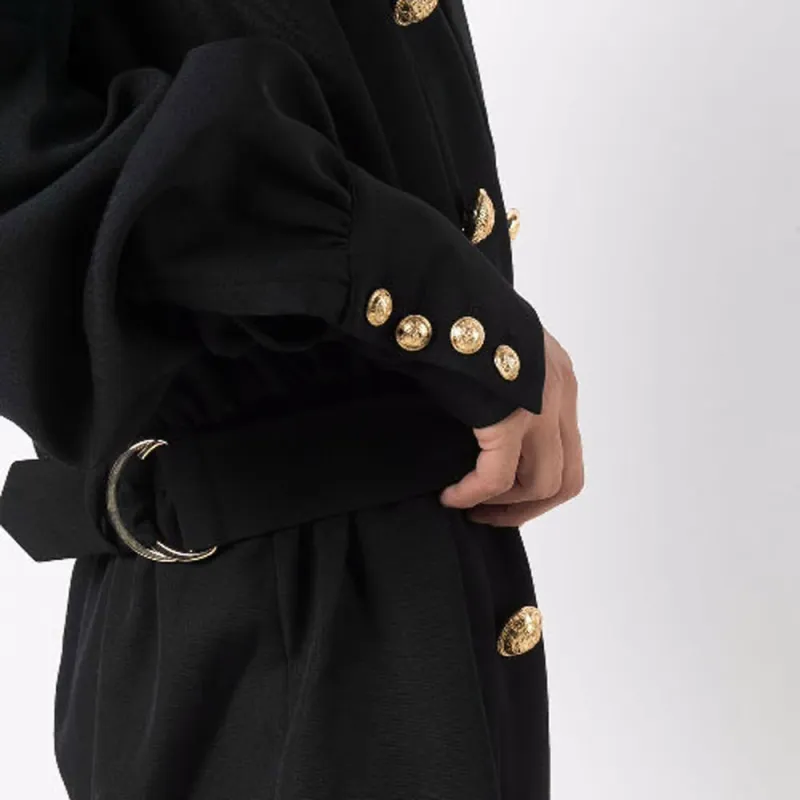 BALMAIN /Long Sleeved Dress Women's Black-2