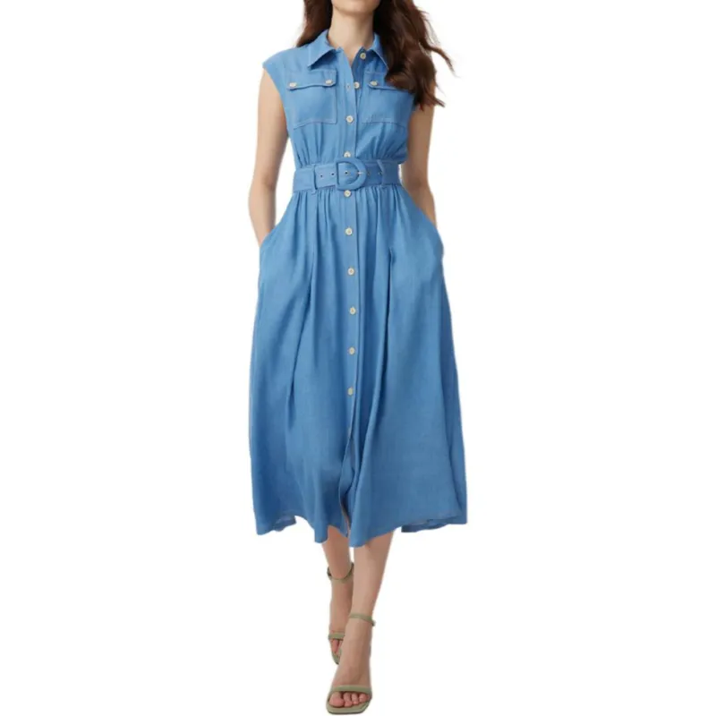 Diane Von Furstenberg FW25 Sleeveless Dress Women's Blue-1
