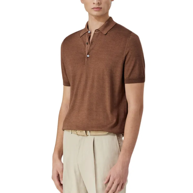 CANALI Polo Shirt Men's Brown Purple-1